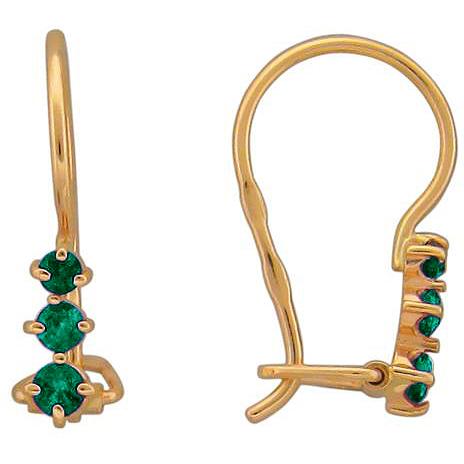 

Серьги женские из золота Эстет 01С214807-1, изумруд, 01С214807-1