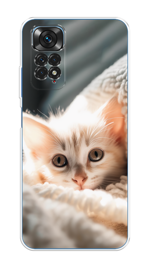 

Чехол на Xiaomi Redmi Note 11 4G Global "Белый шкодливый котенок", Серый;белый;бежевый;оранжевый, 312850-1