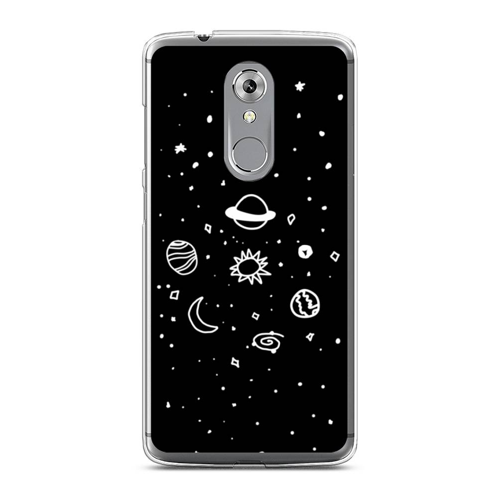 

Чехол на ZTE Axon 7 "Дудл солнечной системы", Бежевый;серый, 131450-2
