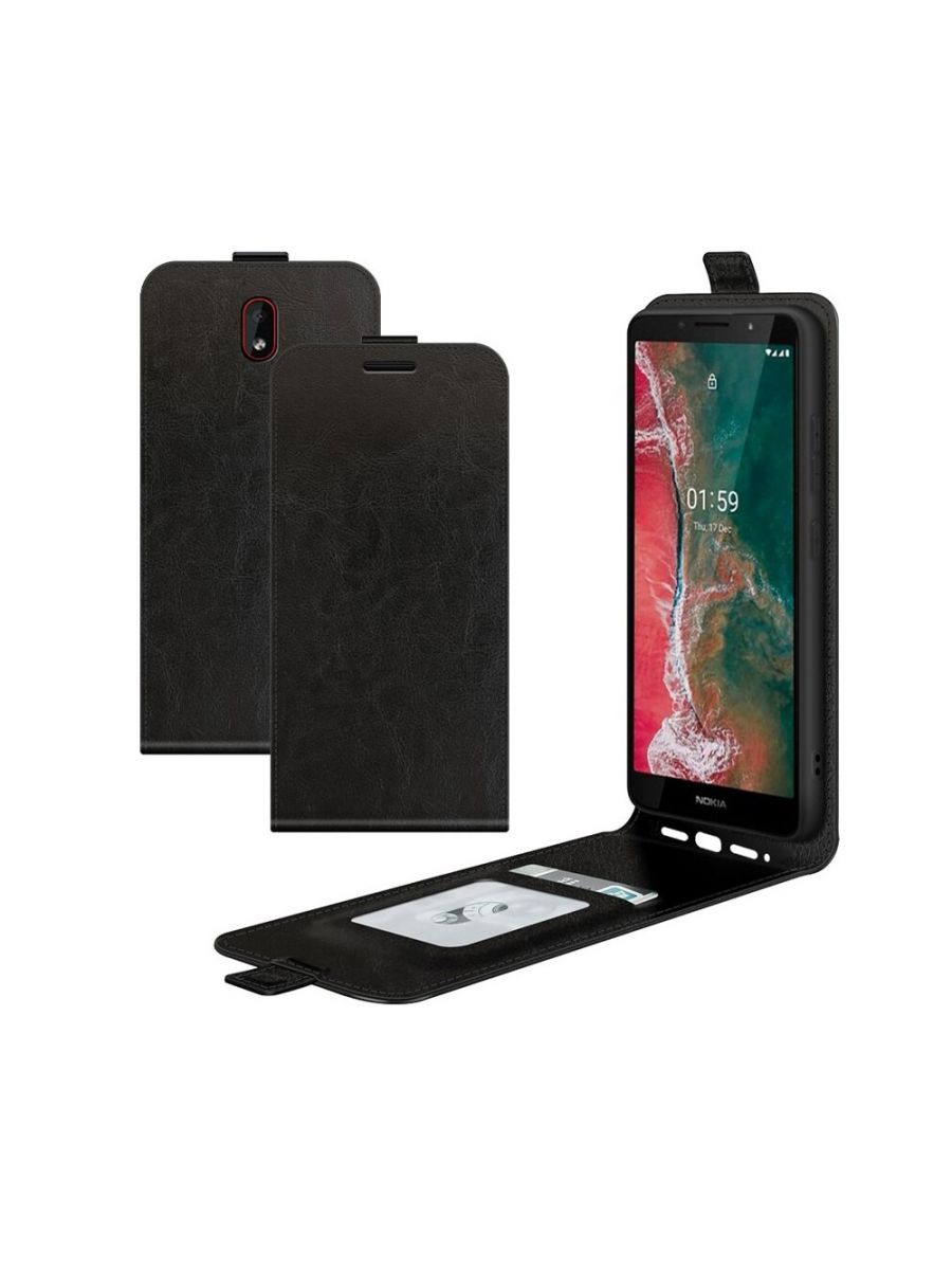 

Brodef Flip вертикальный эко кожаный чехол книжка Realme C21 Коричневый