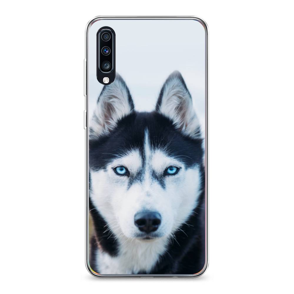 

Чехол на Samsung Galaxy A70 "Хаски 2", Синий;белый, 28150-1