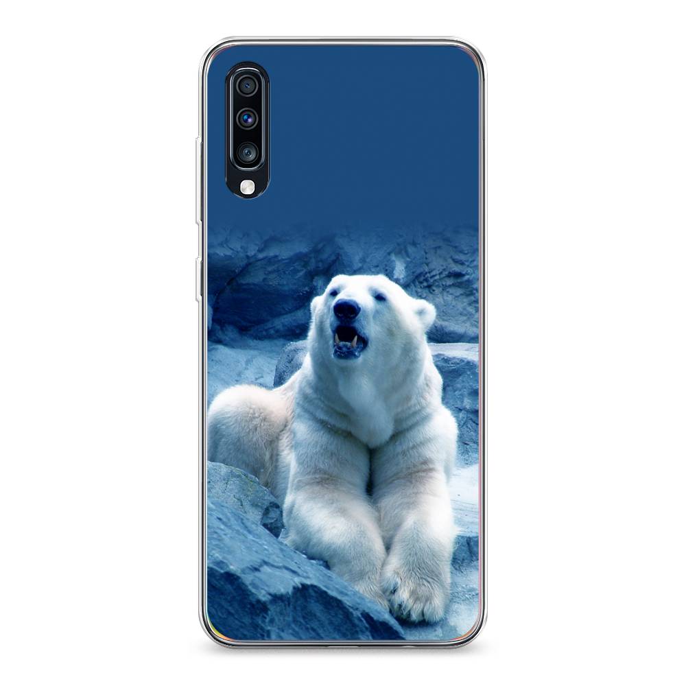 

Чехол на Samsung Galaxy A70 "Белый медведь", Голубой;белый, 28150-1