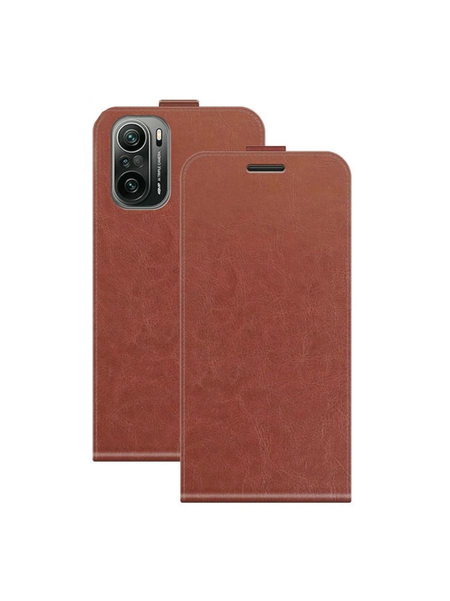 

Brodef Flip вертикальный эко кожаный чехол книжка Poco F3 Красный