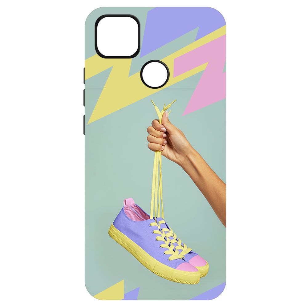 Чехол-накладка Krutoff Soft Case Кроссовки женские Цветные для Xiaomi Redmi 9C черный