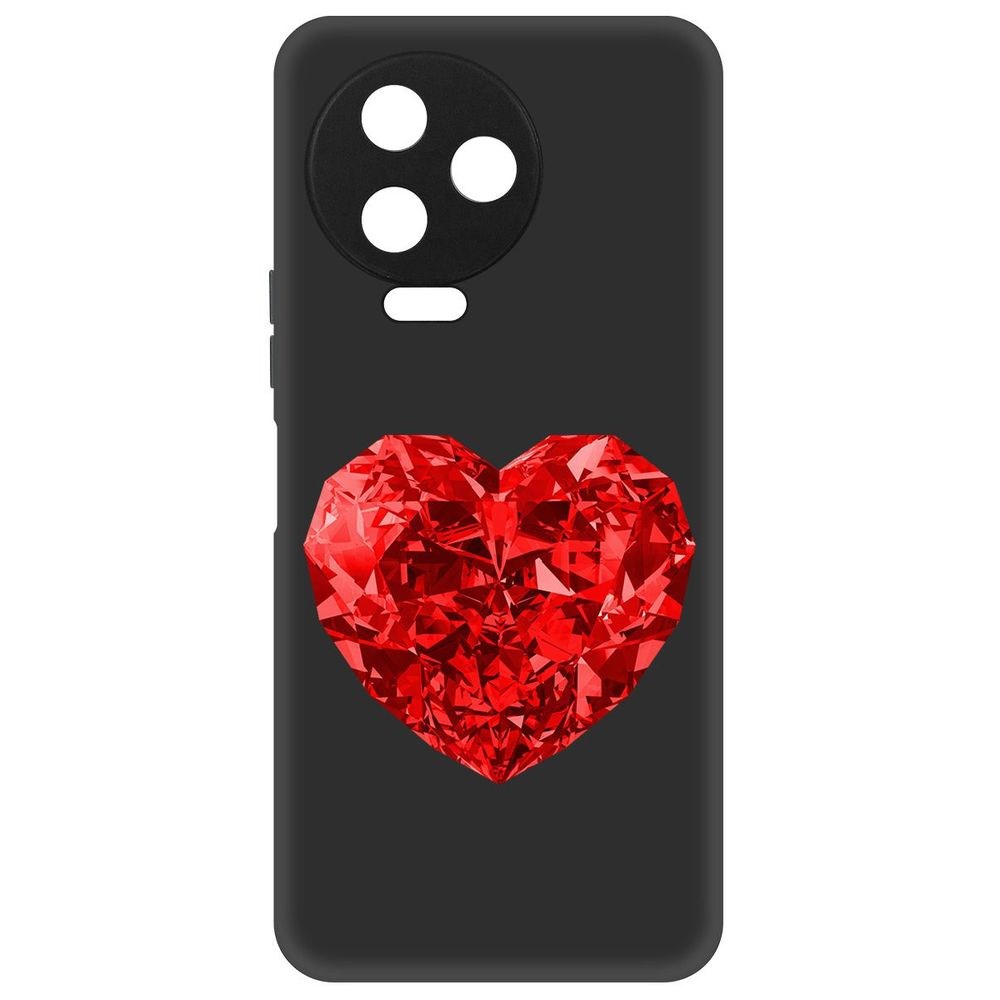 

Чехол-накладка Софт Рубиновое сердце для Infinix Note 12 Pro, Черный