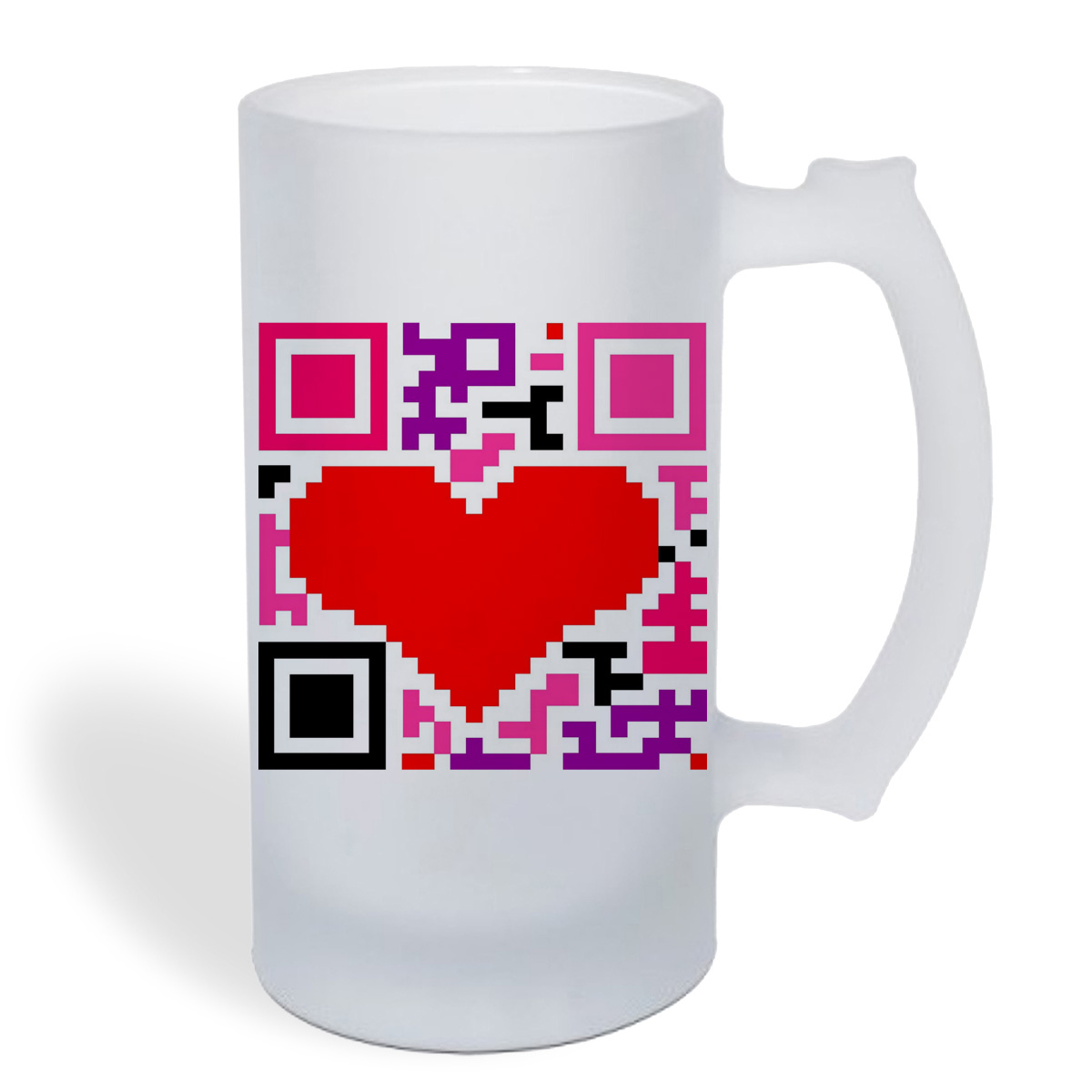 

Кружка пивная CoolPodarok Сердце QR