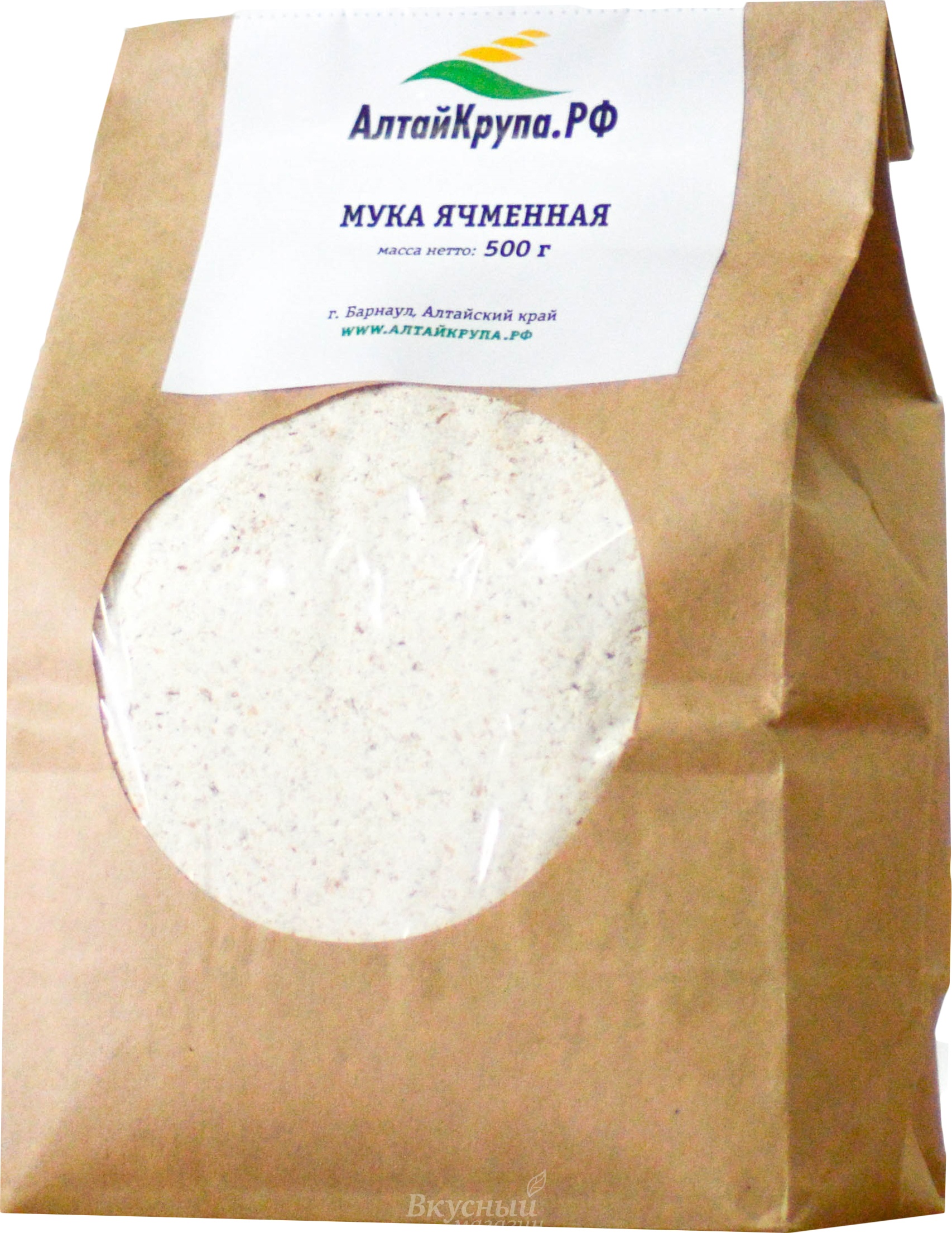 

Мука ячменная цельнозерновая АлтайКрупа, 500 гр.