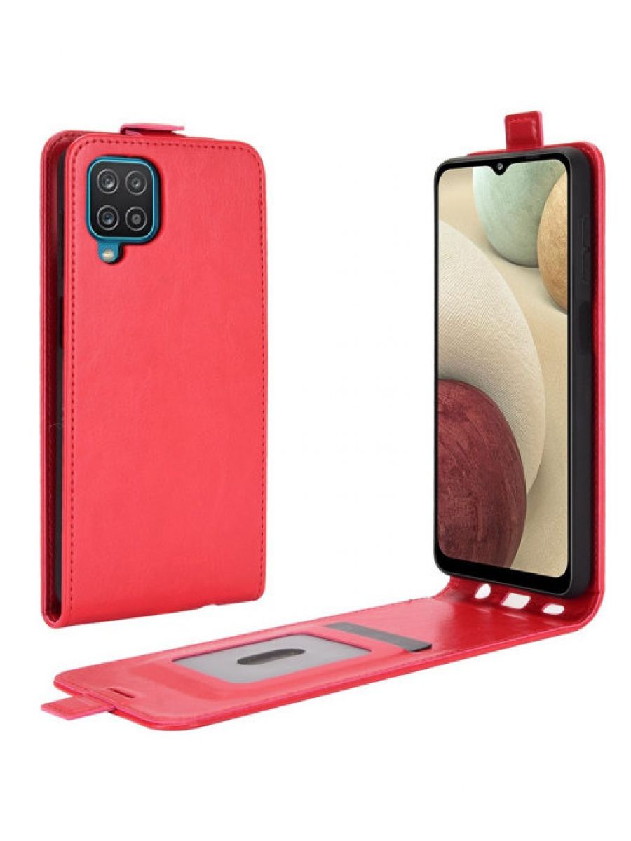 

Brodef Flip вертикальный эко кожаный чехол книжка Samsung Galaxy A12 черный