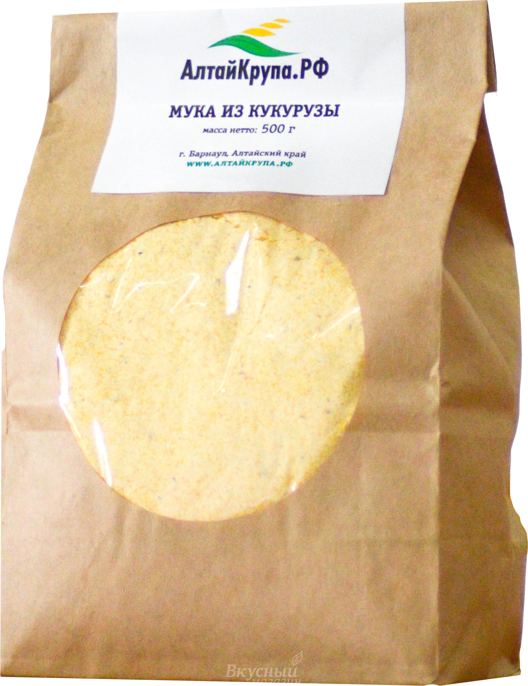 

Мука кукурузная цельнозерновая АлтайКрупа, 500 гр.