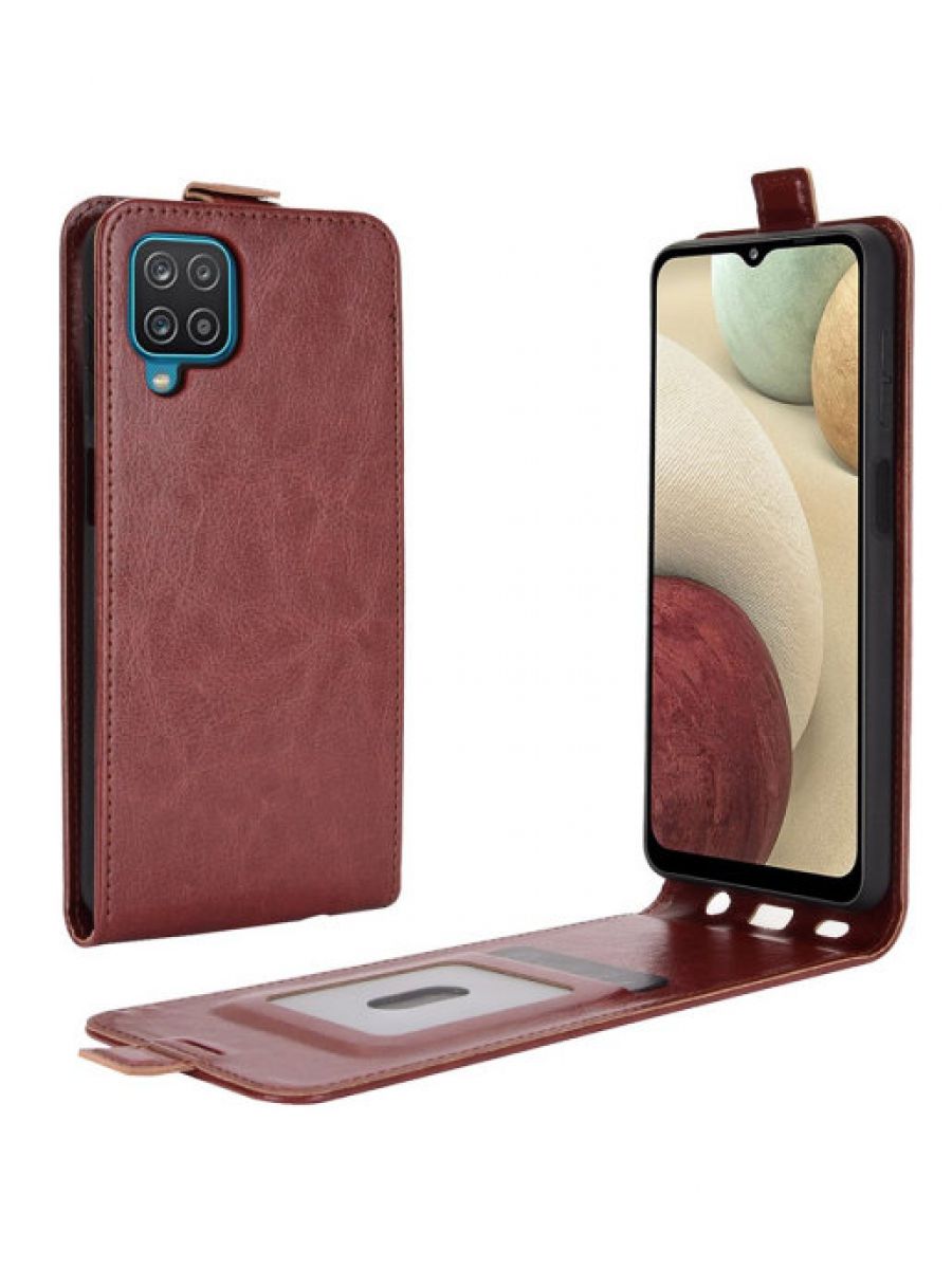

Brodef Flip вертикальный эко кожаный чехол книжка Samsung Galaxy A12 красный