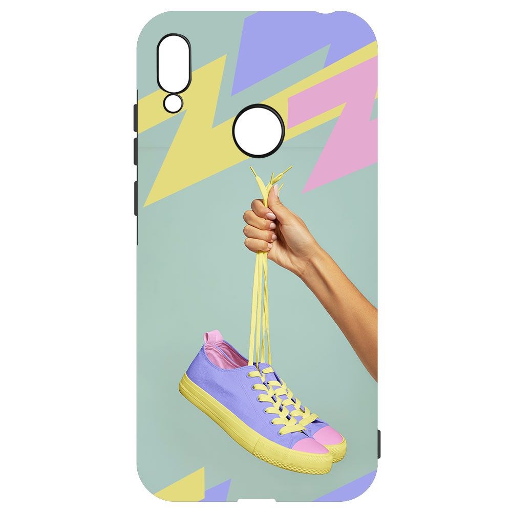 Чехол-накладка Krutoff Soft Case Кроссовки женские Цветные для Huawei Y6S черный