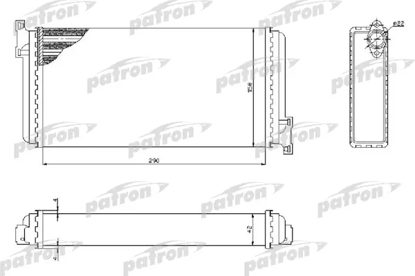 

Радиатор отопителя MERCEDES-BENZ: W201 1.8-2.6, 82-93 PATRON PRS2039