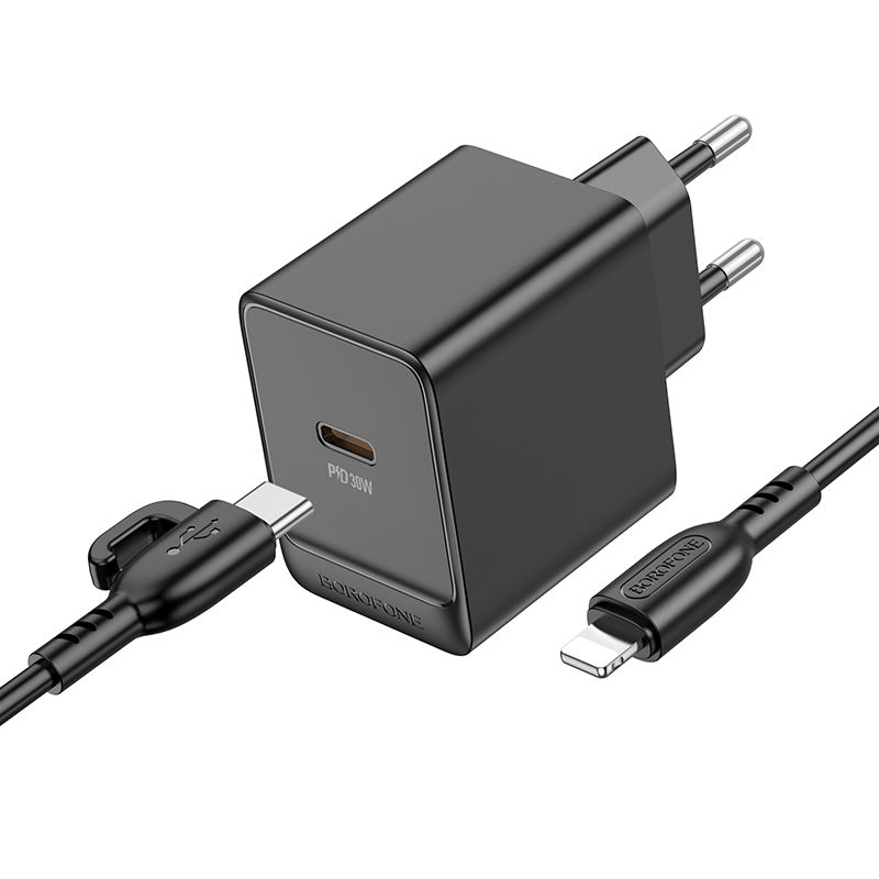 

Сетевое зарядное устройство Borofone BAS15A 30W быстрая зарядка Black, BAS15Aia