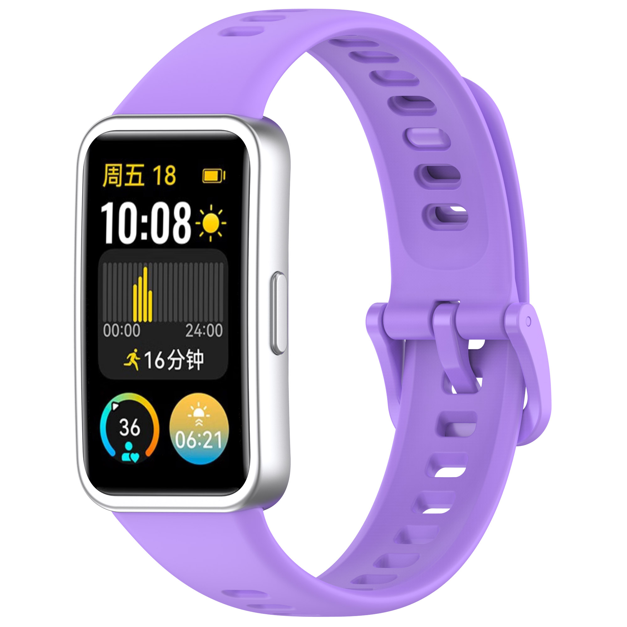 

Силиконовый ремешок для Huawei Band 8/9, с клипсой, фиолетовый, Huawei Band 8/9