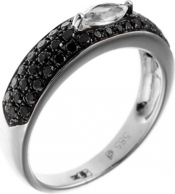 

Кольцо из белого золота с топазом р. 16,5 Джей Ви R32741_DB_WG, R32741_DB_WG