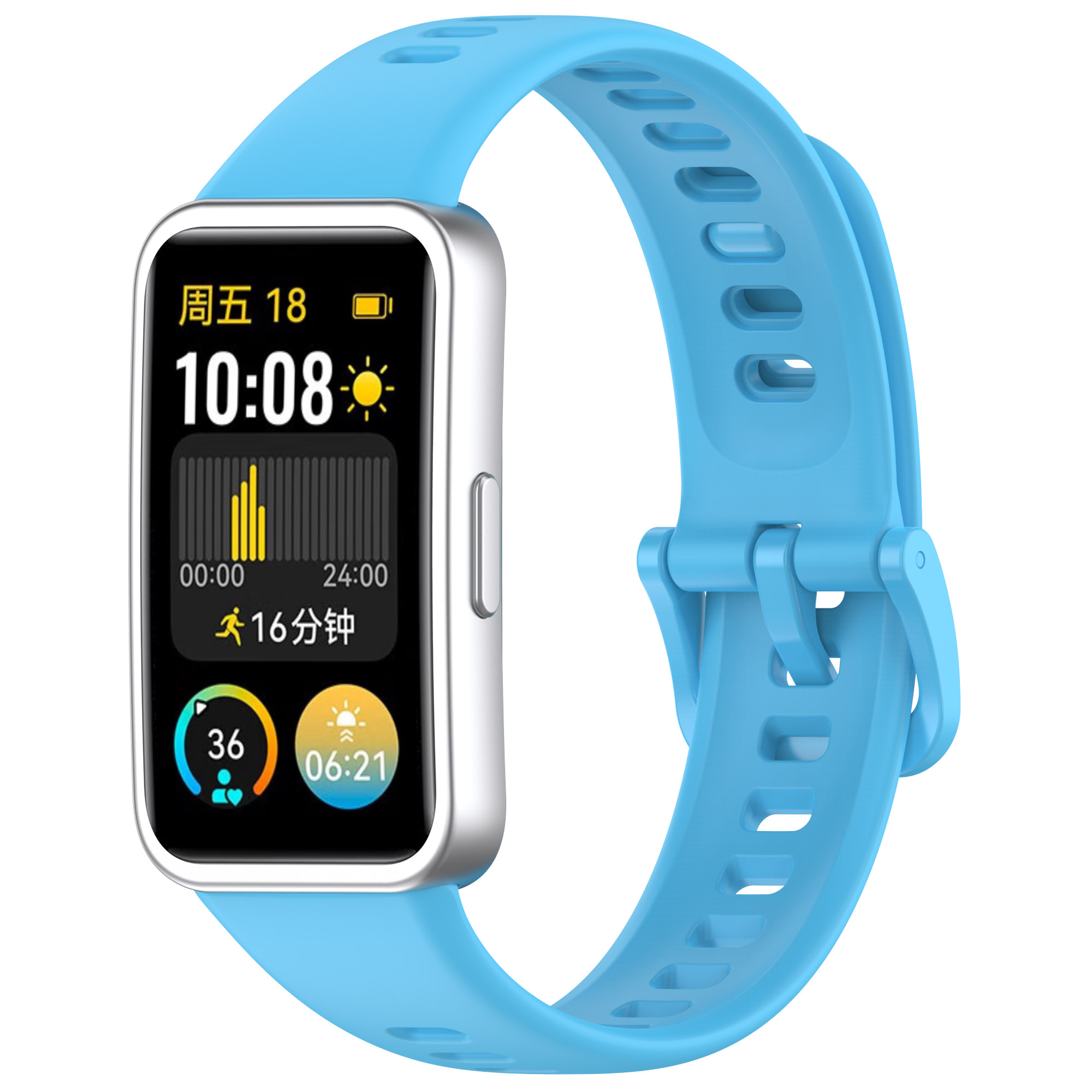 

Силиконовый ремешок для Huawei Band 8/9, с клипсой, небесно-голубой, Huawei Band 8/9