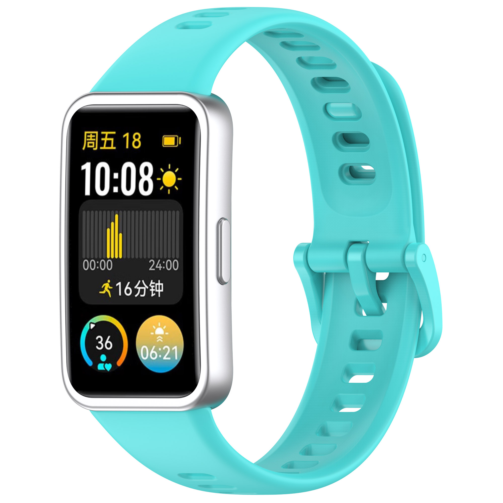 

Силиконовый ремешок для Huawei Band 8/9, с клипсой, бирюзовый, Huawei Band 8/9
