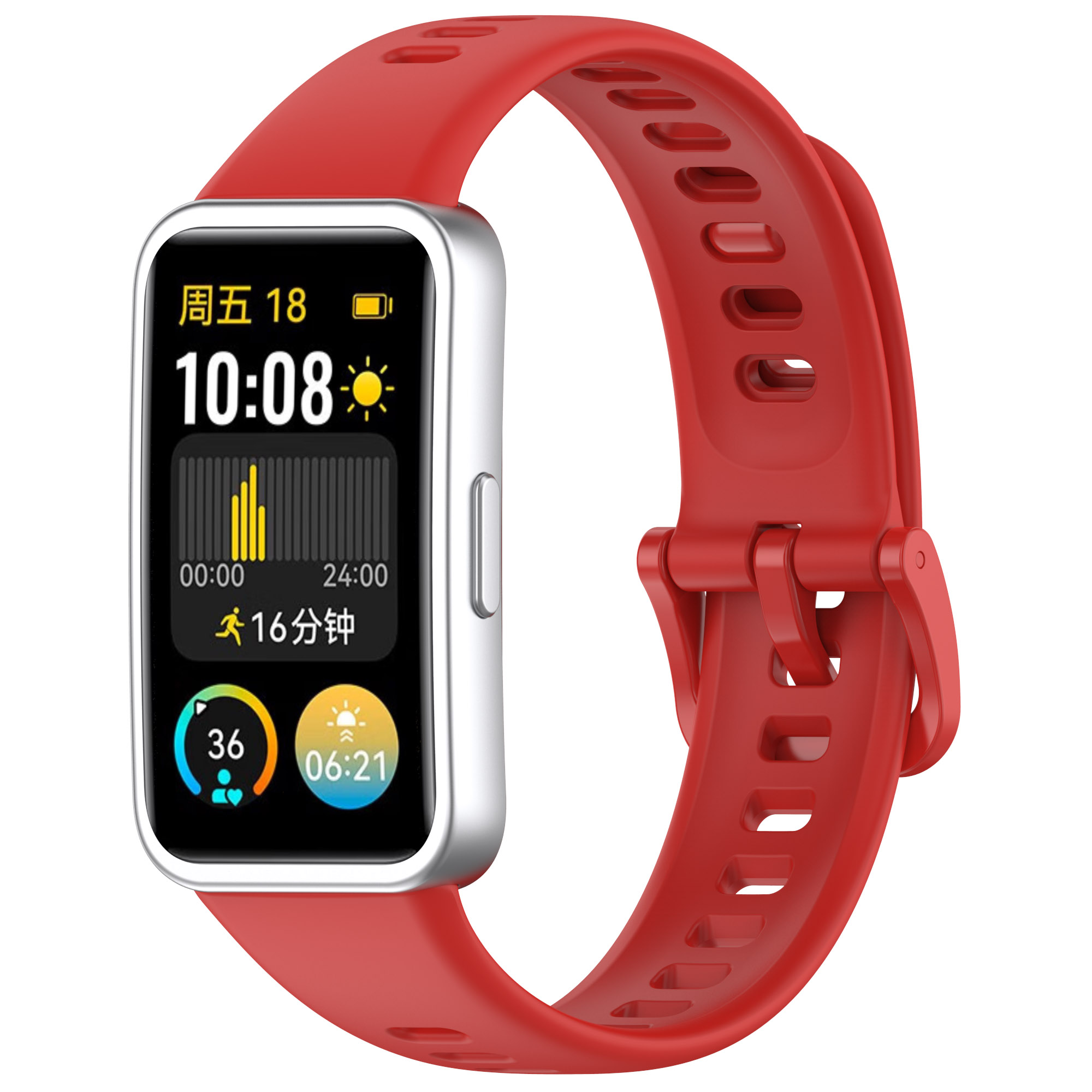 

Силиконовый ремешок для Huawei Band 8/9, с клипсой, красный, Huawei Band 8/9