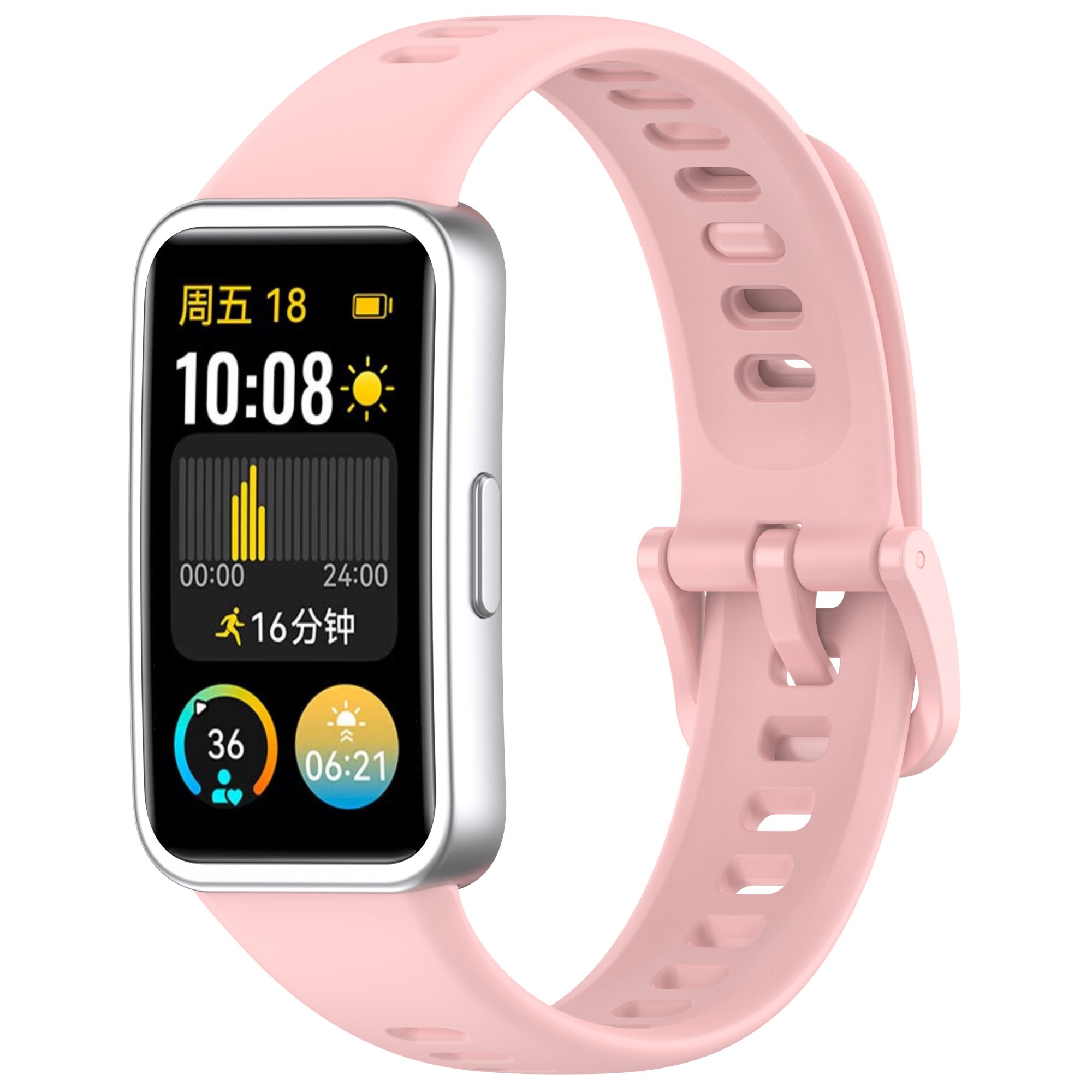 

Силиконовый ремешок для Huawei Band 8/9, с клипсой, розовый, Huawei Band 8/9