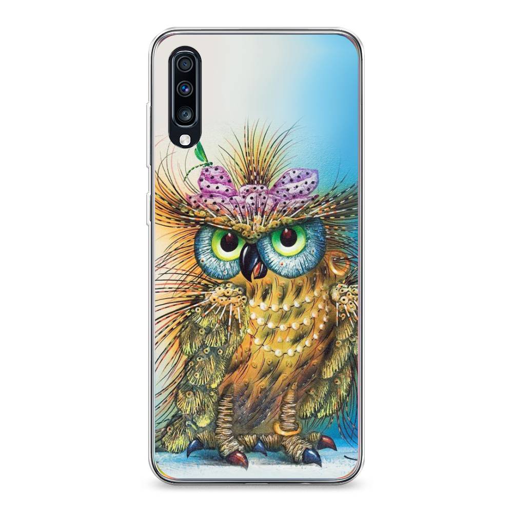 

Чехол на Samsung Galaxy A70 "Модная сова", Коричневый;голубой, 28150-1