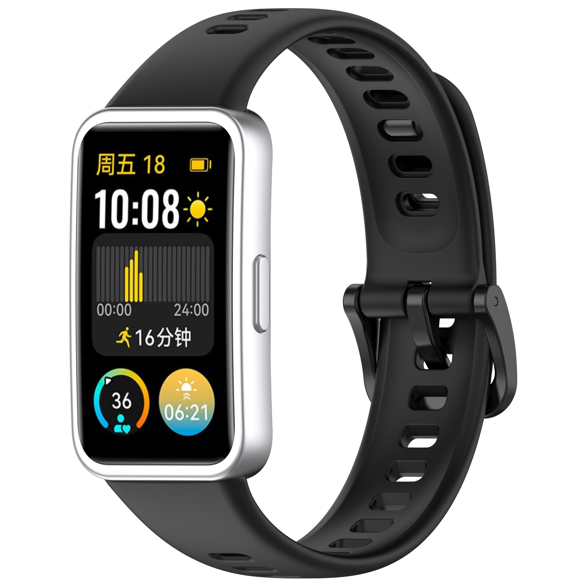 

Силиконовый ремешок для Huawei Band 8/9, с клипсой, черный, Huawei Band 8/9