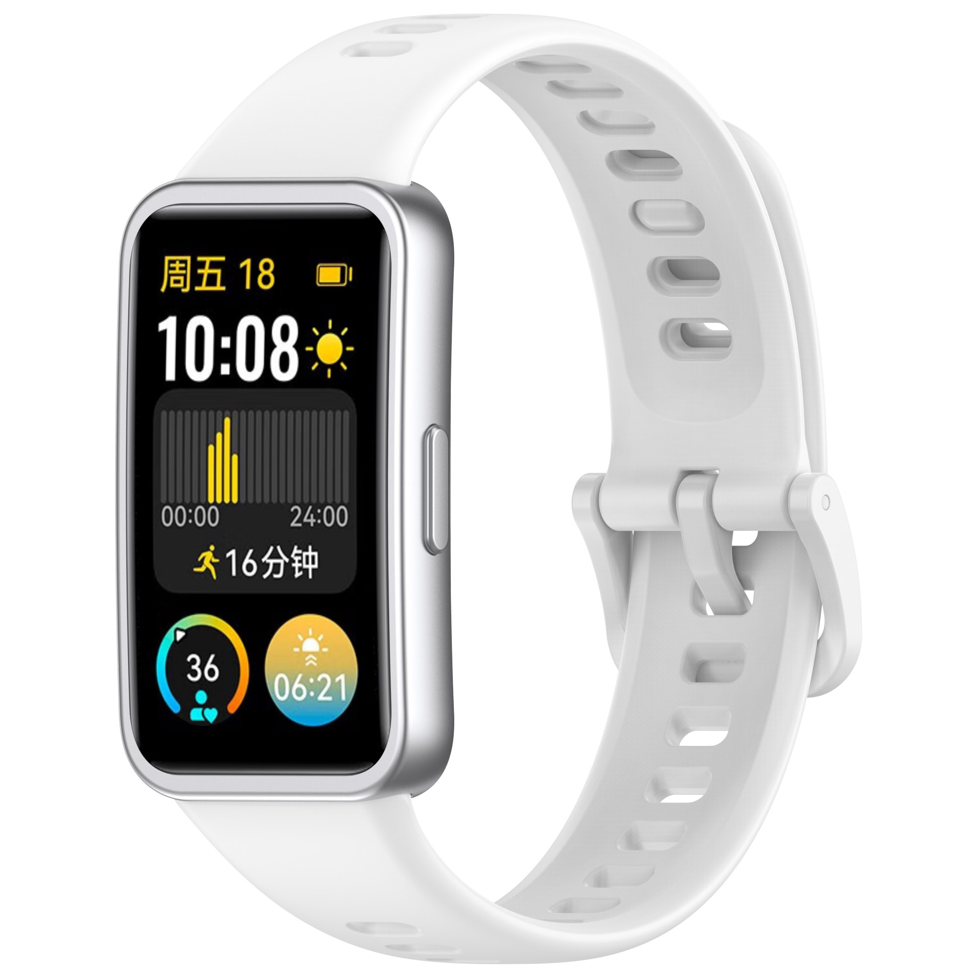 

Силиконовый ремешок для Huawei Band 8/9, с клипсой, белый, Huawei Band 8/9