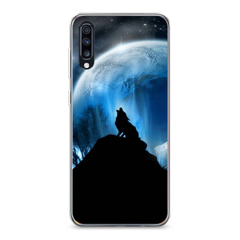 

Чехол на Samsung Galaxy A70 "Волк 2", Синий;черный;белый, 28150-1