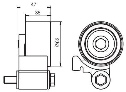 

GMB GT60620 Ролик ремня ГРМ TOYOTA CAMRY 3.0 96- () 1шт