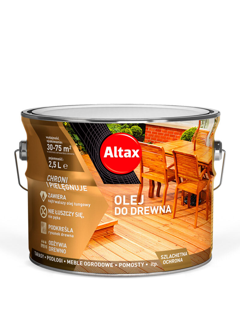 фото Масло для террасной доски altax olej 2,5 л белёный