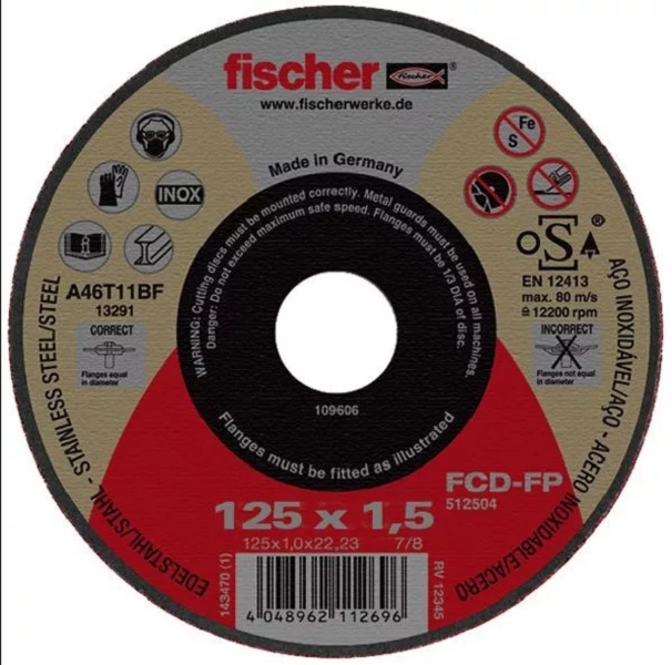 

Диск шлифовочный fischer FCD-FP 125x1x22/23 PLUS