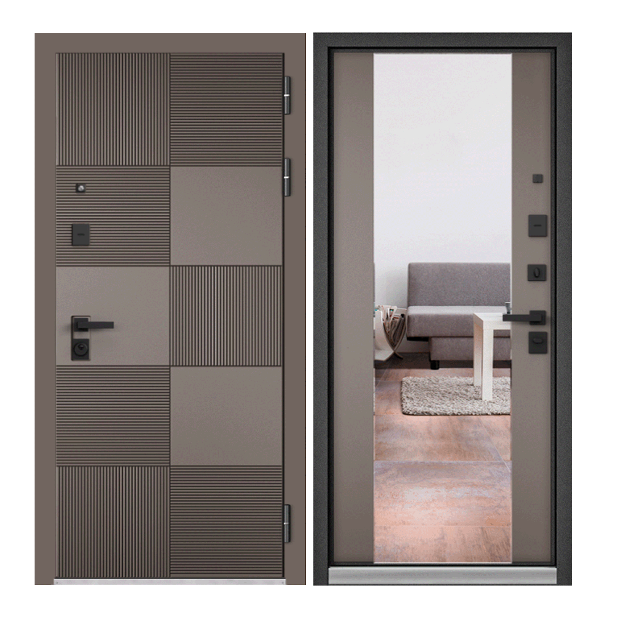 

Дверь входная для квартиры ProLine металлическая LOFT 860х2050 правая, зеркало, коричневый, LOFT