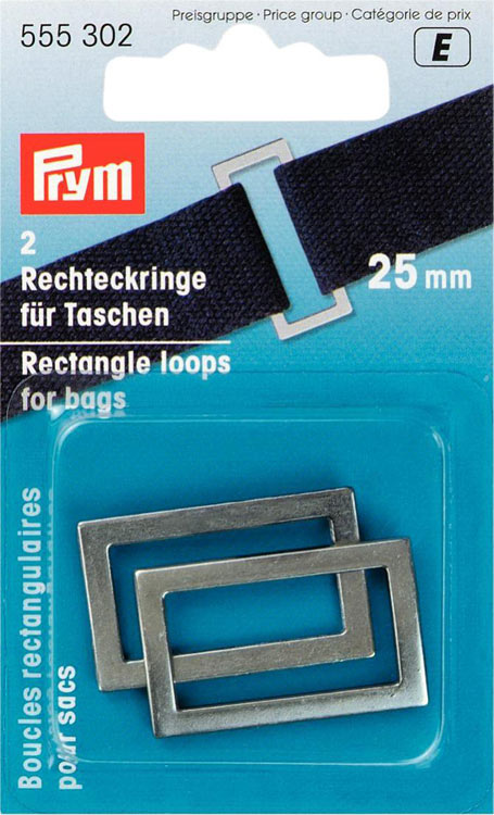 Прямоугольные кольца для сумок, размер 25мм , Prym, 555302