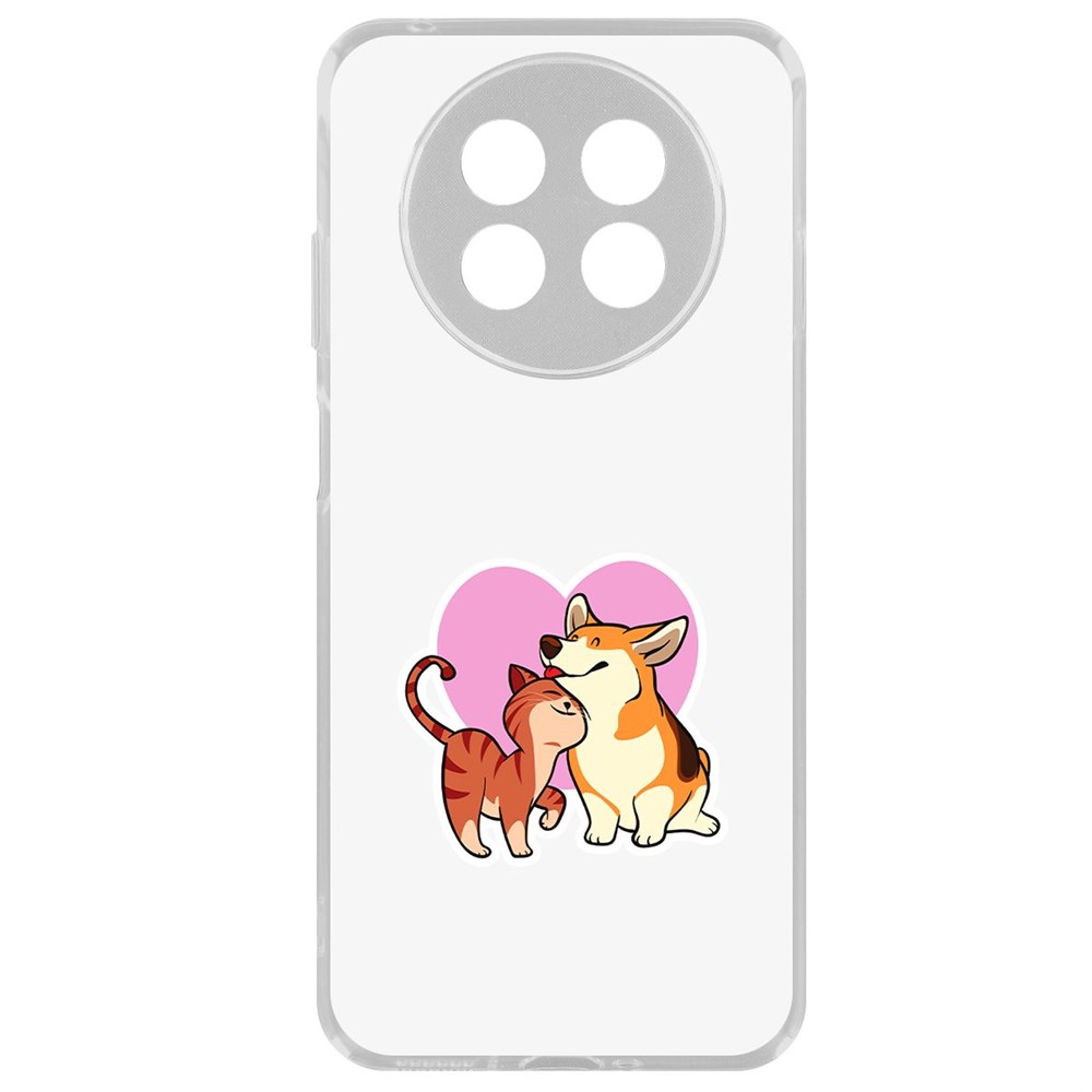 

Чехол-накладка Krutoff Clear Case Любовь противоположностей для Huawei Nova Y91, Прозрачный