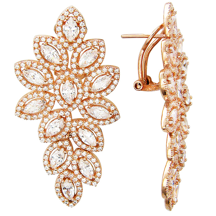 

Серьги женские из серебра Эстет 01С159203А, фианит, 01С159203А