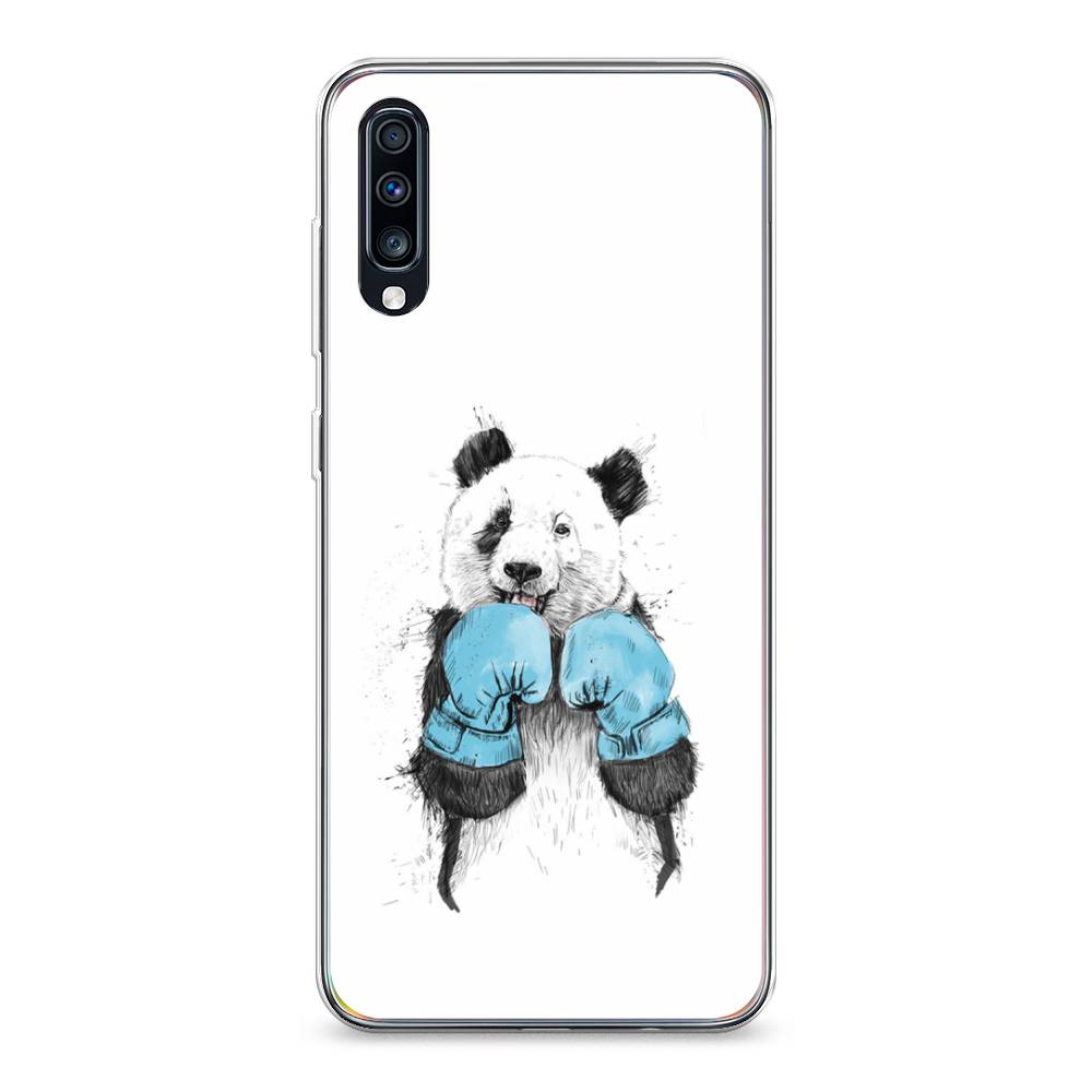 

Чехол на Samsung Galaxy A70 "Панда боксер", Голубой;белый;серый, 28150-1