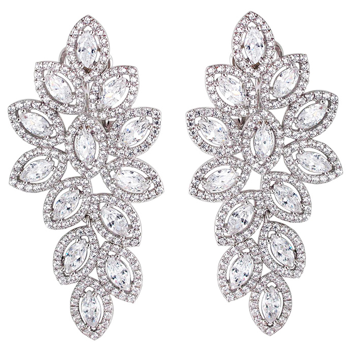 

Серьги женские из серебра Эстет 01С159203, фианит, 01С159203