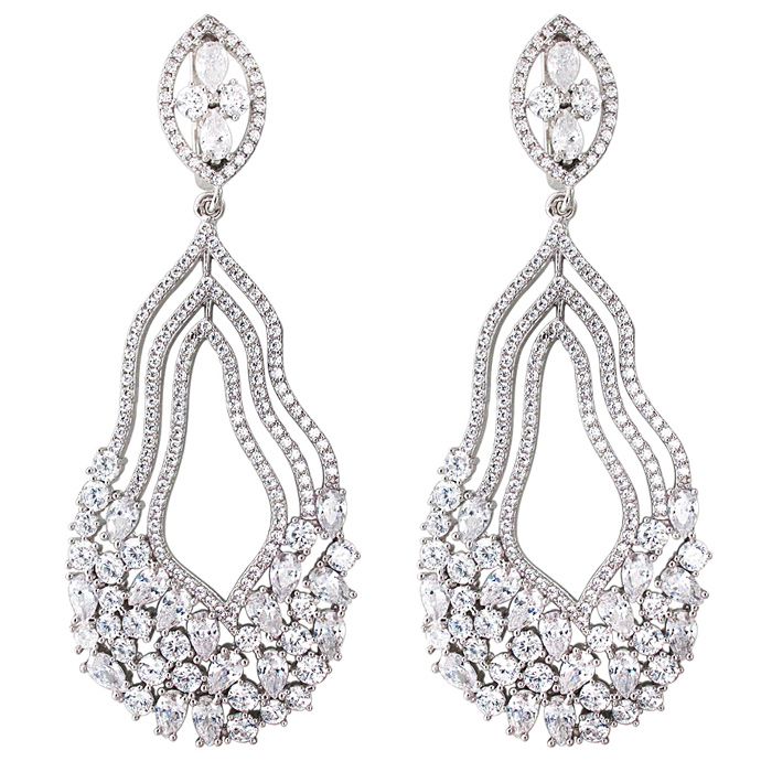 

Серьги женские из серебра Эстет 01С159202, фианит, 01С159202