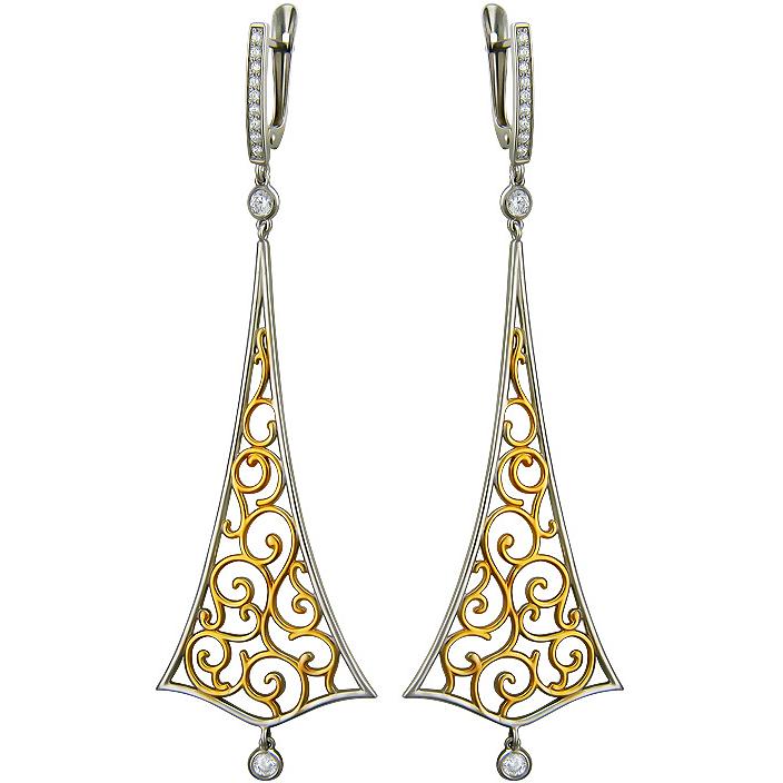 

Серьги женские из серебра Эстет 01С158323А, фианит, 01С158323А