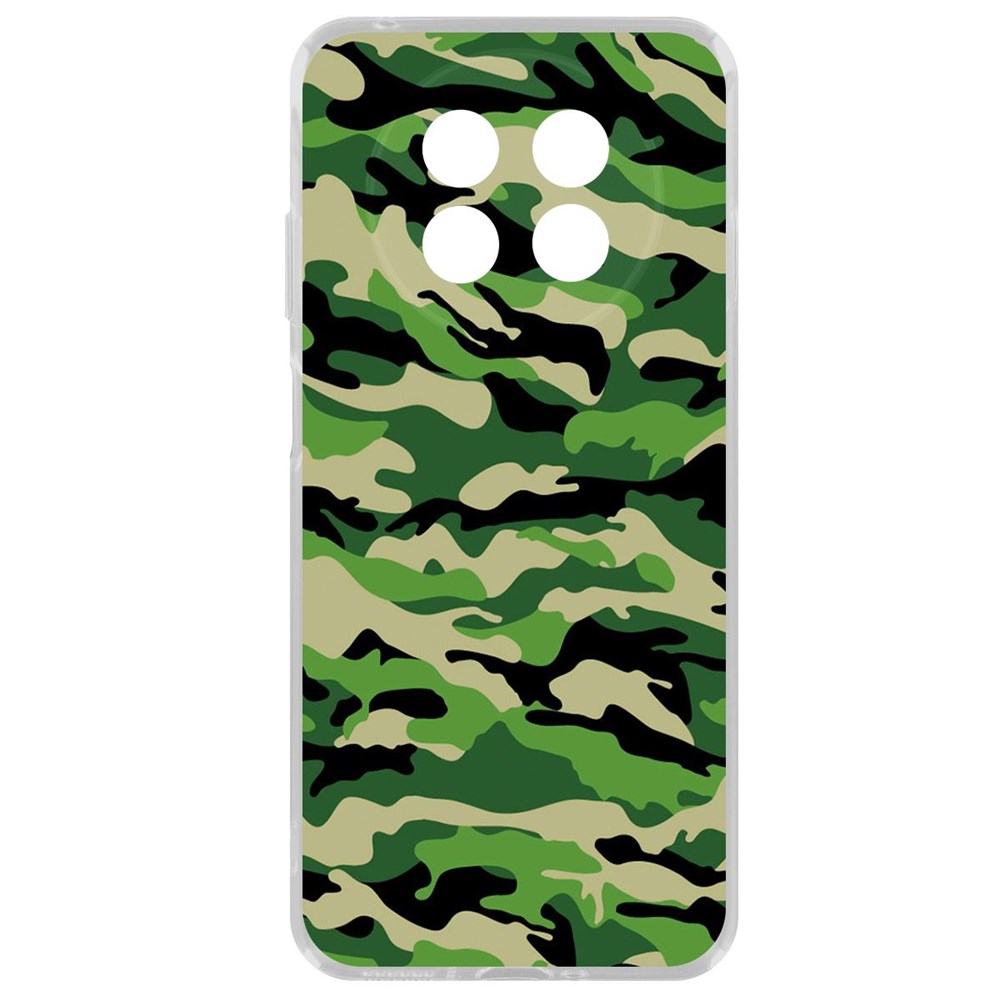 

Чехол-накладка Krutoff Clear Case Камуфляж зеленый для Huawei Nova Y91, Прозрачный