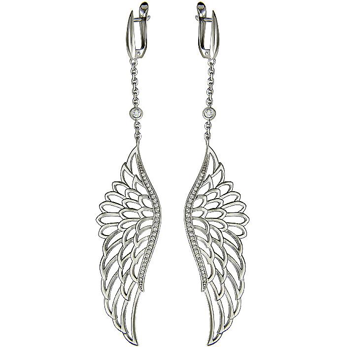 

Серьги женские из серебра Эстет 01С158362, фианит, 01С158362