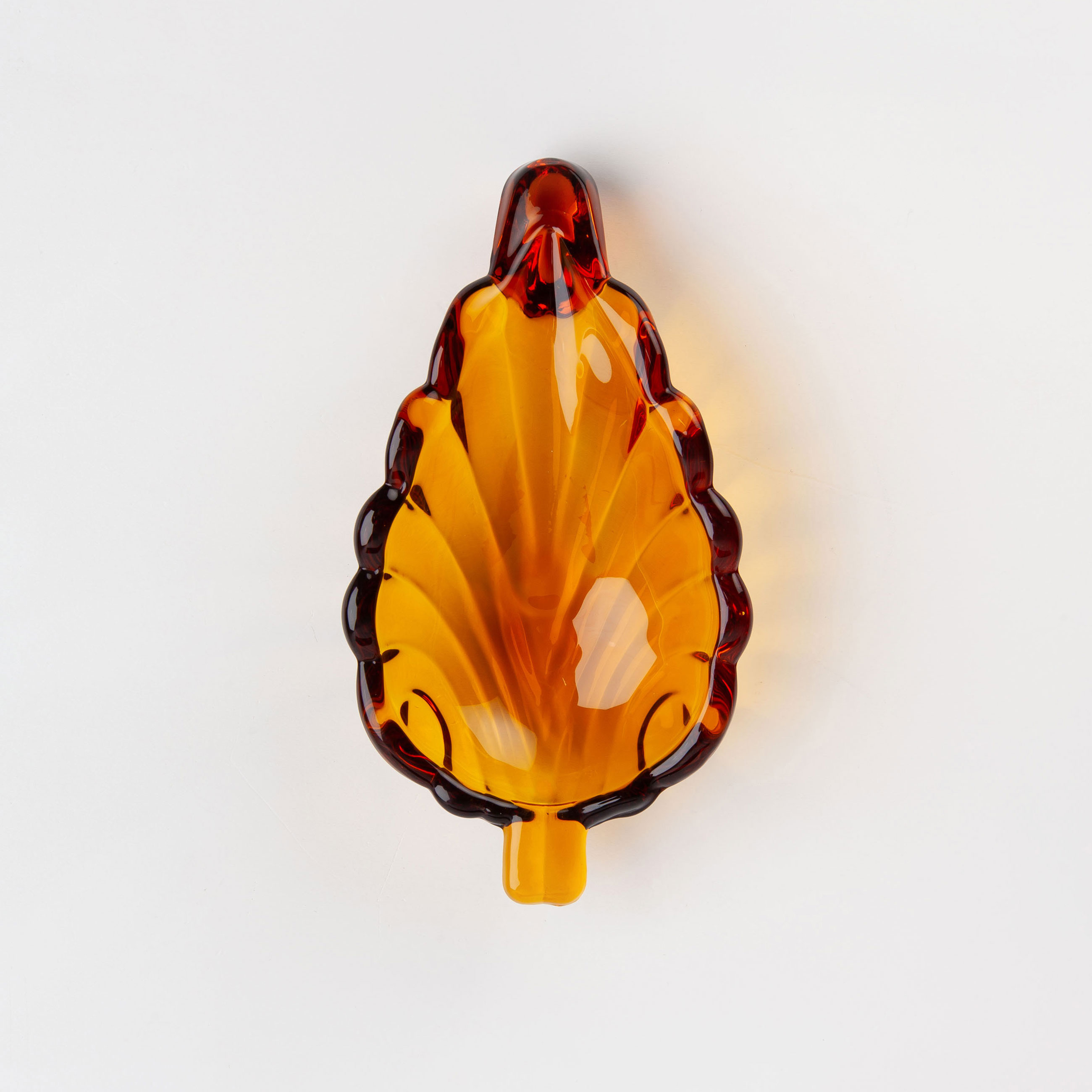 

Блюдо, 16x9 см, стекло, янтарное, Лист, Leaves