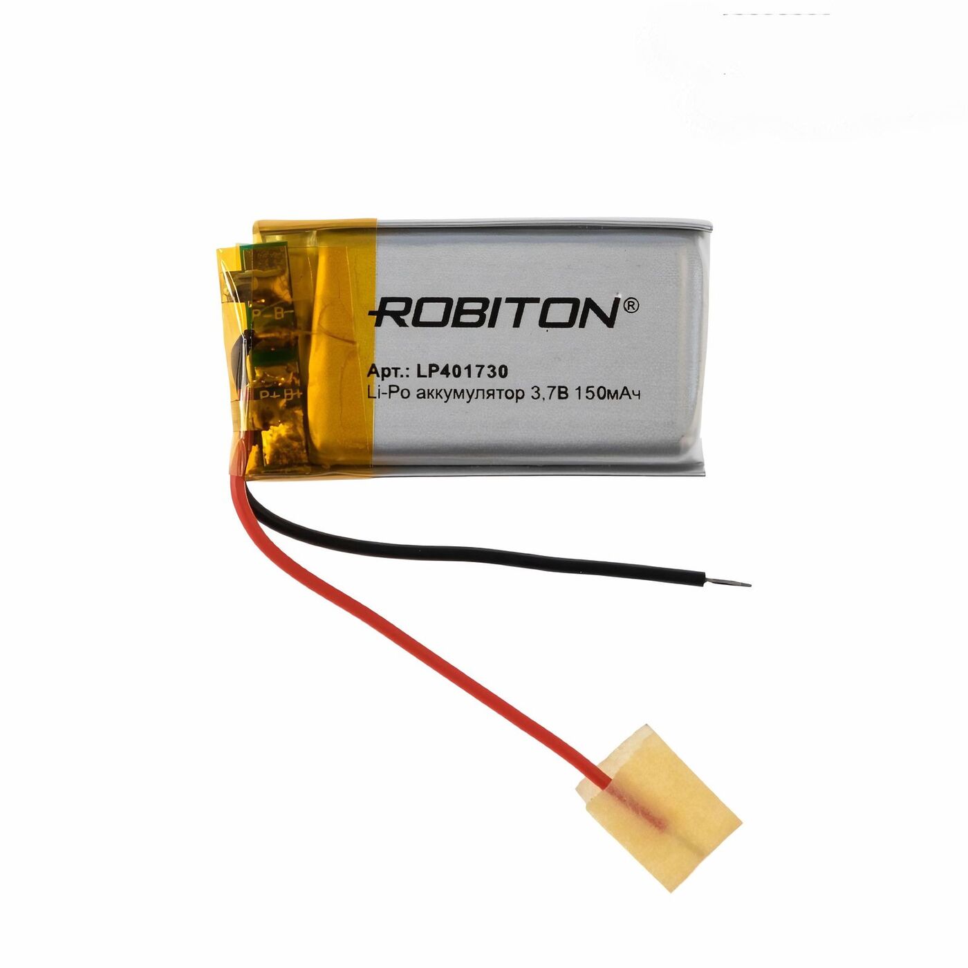 фото Аккумулятор robiton lp401730, li-pol, 3.7 в, 150 мач, призма со схемой защиты