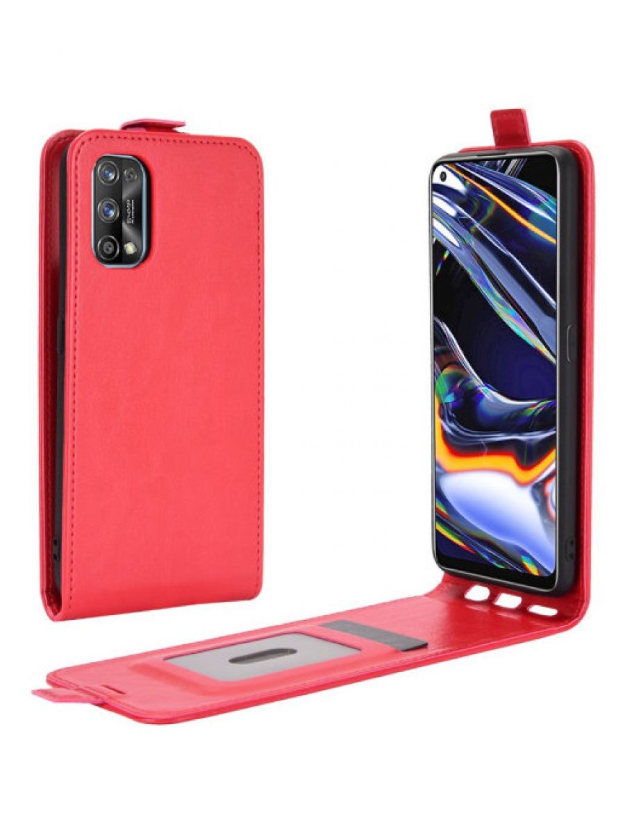 

Brodef Flip вертикальный эко кожаный чехол книжка Realme 7 Pro черный