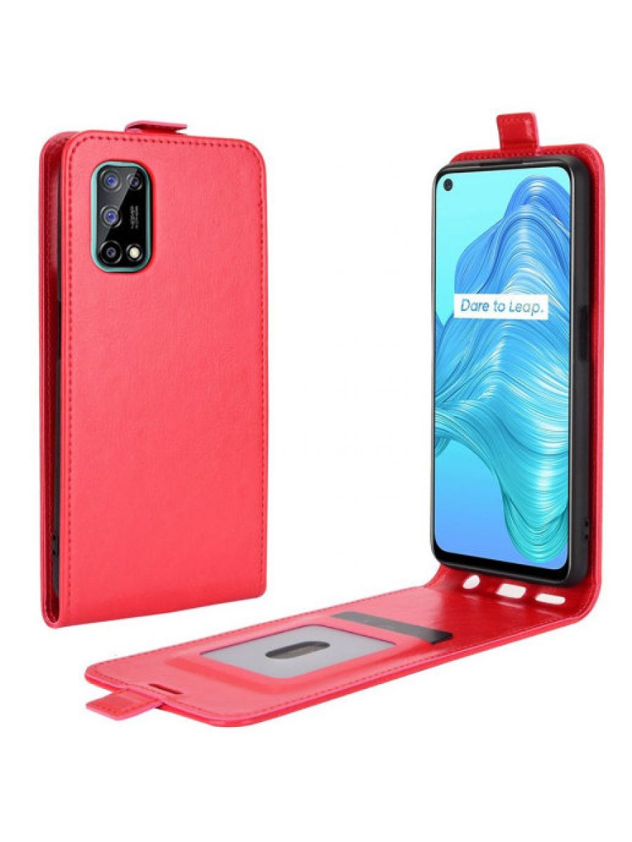 

Brodef Flip вертикальный эко кожаный чехол книжка Realme 7 черный