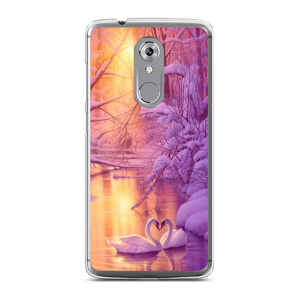 

Чехол на ZTE Axon 7 "Зима 1", Фиолетовый;желтый, 131450-2