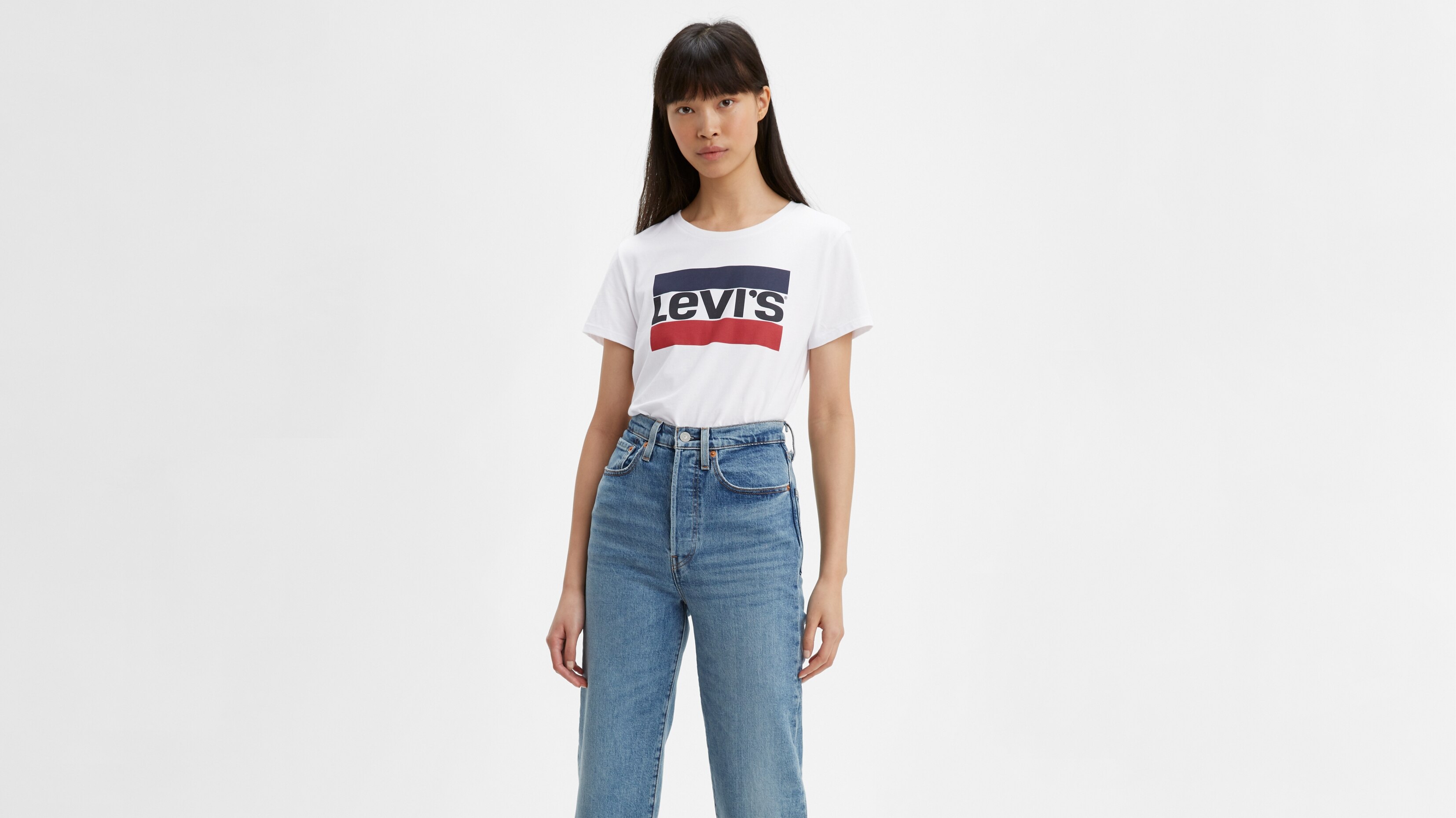 фото Футболка женская levi's the perfect tee белая 2xs