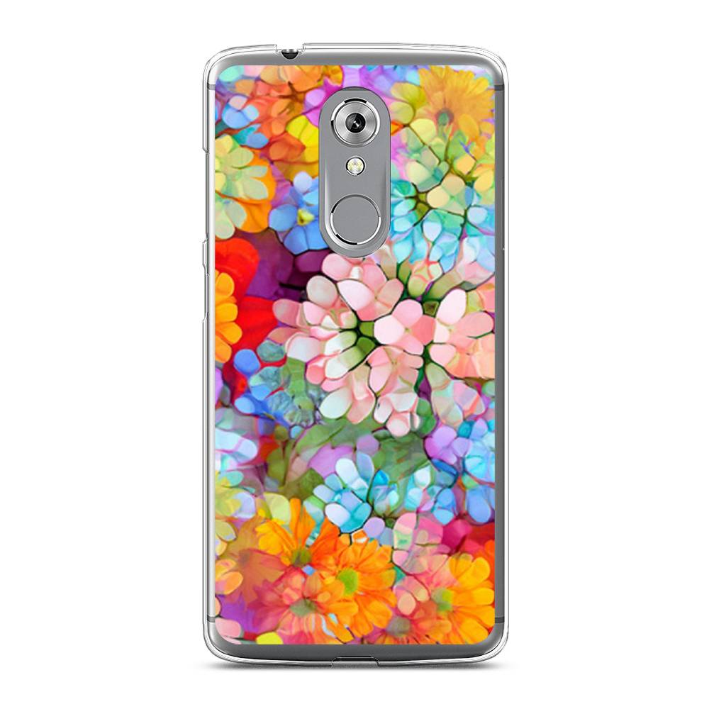 

Чехол на ZTE Axon 7 "Цветы витраж", Оранжевый;розовый;голубой, 131450-3