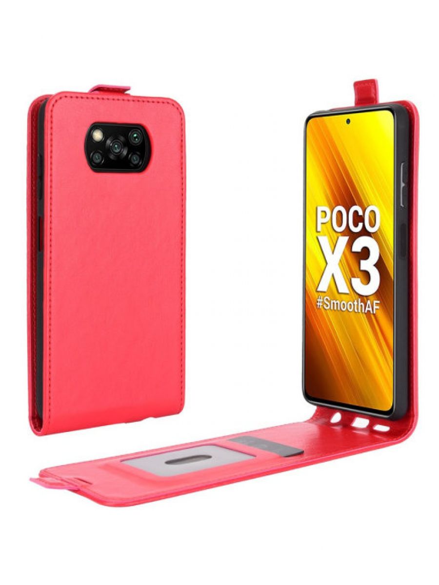 

Brodef Flip вертикальный эко кожаный чехол книжка Poco X3 Nfc черный