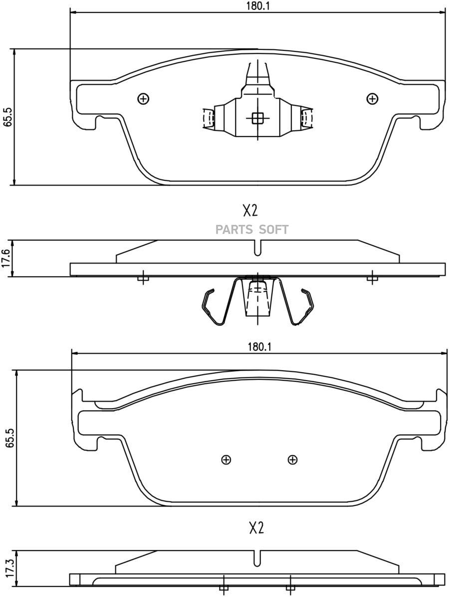 

Тормозные колодки BARNETT передние дисковые FD005