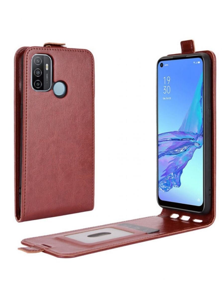 

Brodef Flip вертикальный эко кожаный чехол книжка Oppo A53 2020/Oppo A32 2020 красный